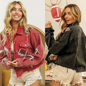 Sequin Football Corduroy Jacket